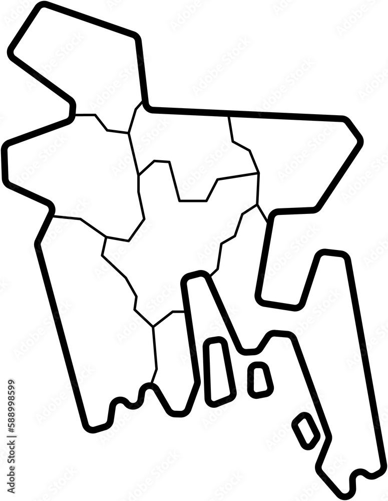 drawing of bangladesh map. drawing of bangladesh map.