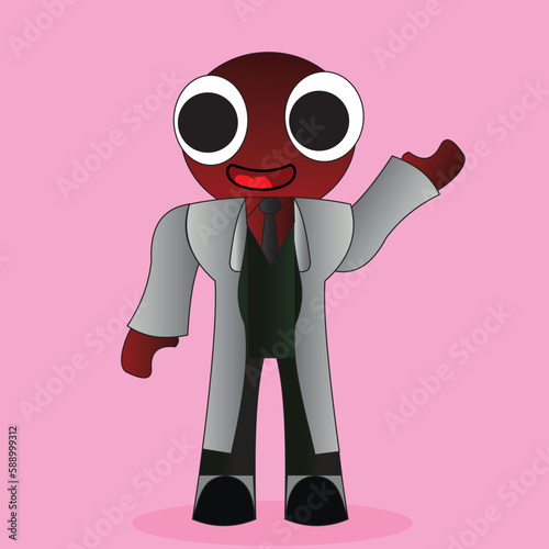 scientist red rainbow friends vector