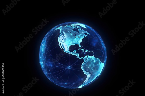 Earth network satellites connected 