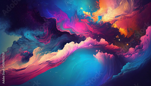 Generative AI, Galactic Drift: An Abstract Cloud Formation Inspired by the Cosmos