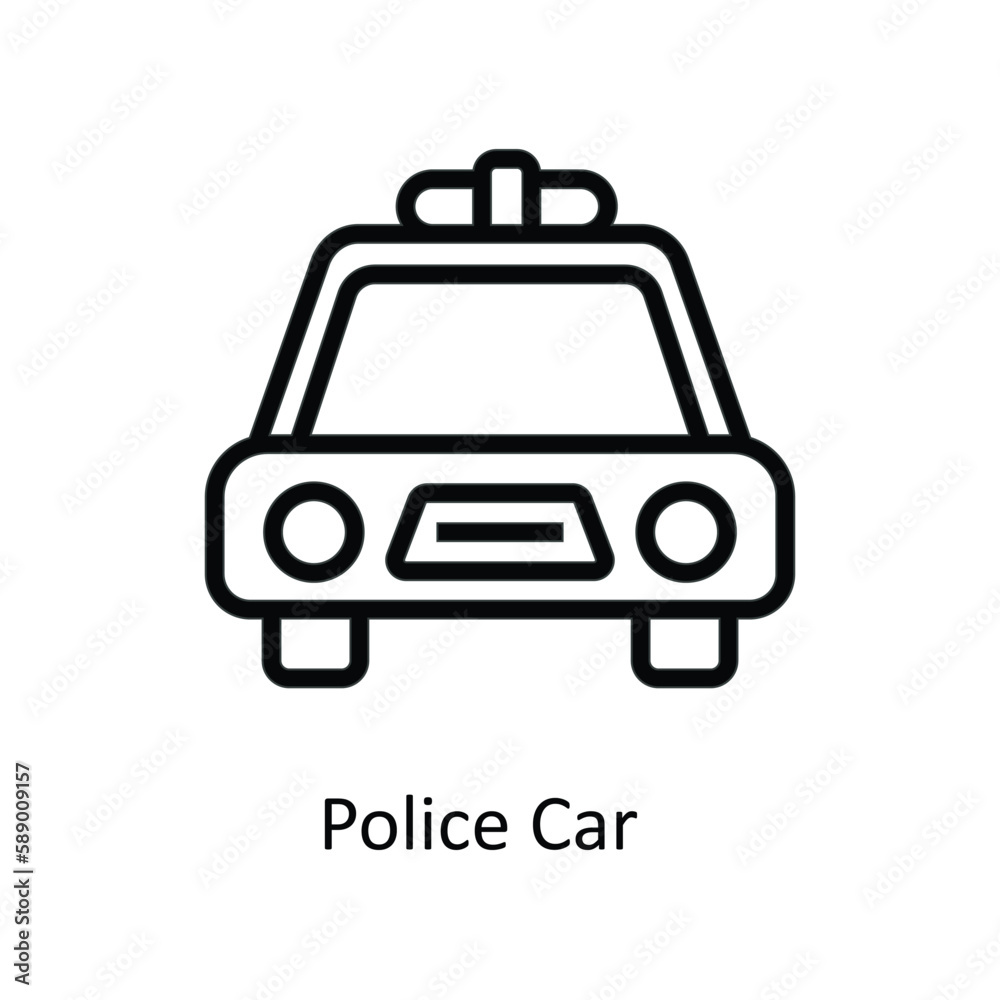 Police Car Vector  outline Icons. Simple stock illustration stock