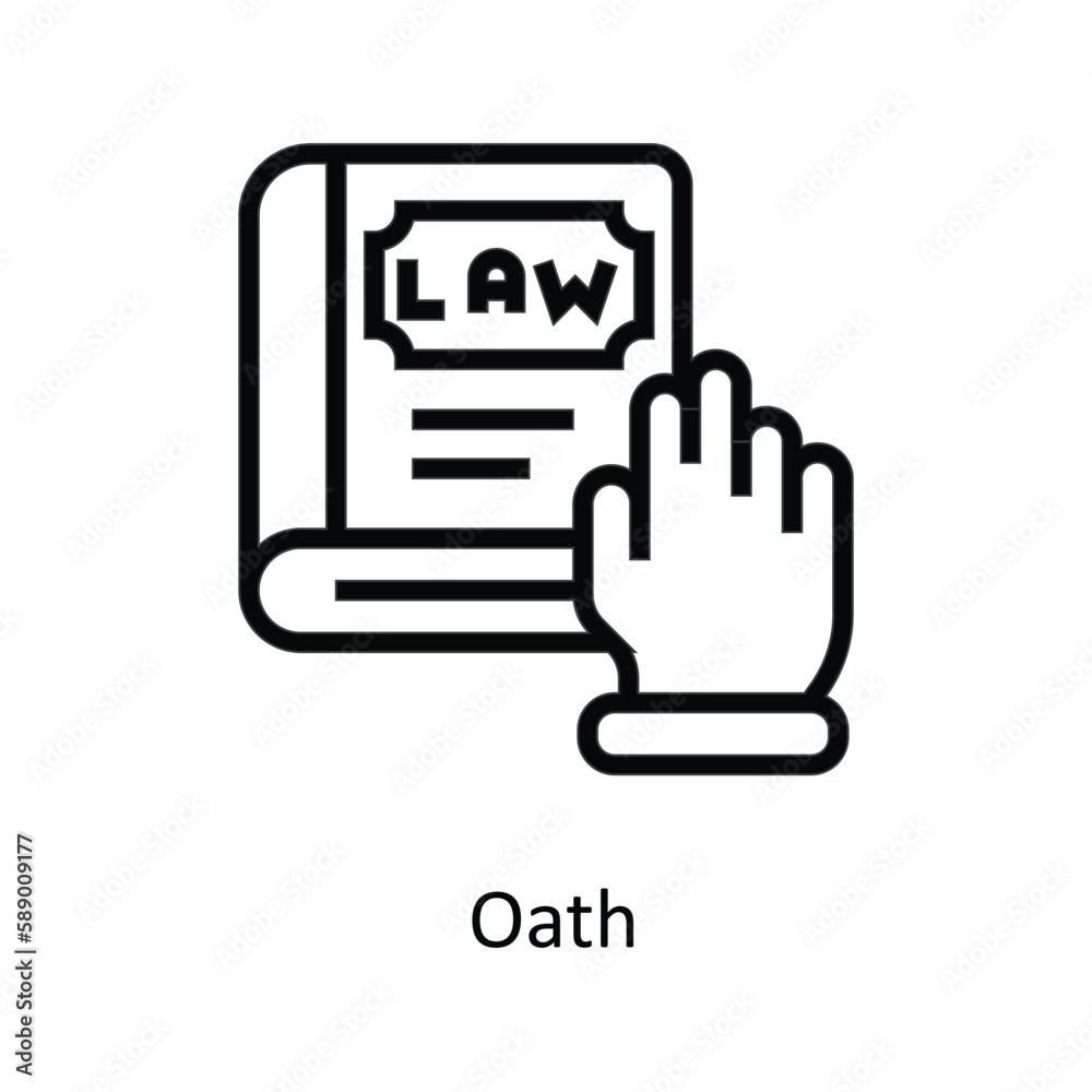 Oath Vector outline Icons. Simple stock illustration stock Oath Vector outline Icons. Simple stock illustration stock