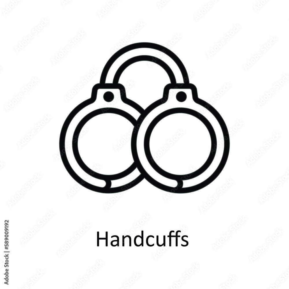 Handcuffs Vector  outline Icons. Simple stock illustration stock