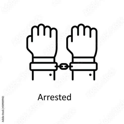 Arrested Vector  outline Icons. Simple stock illustration stock