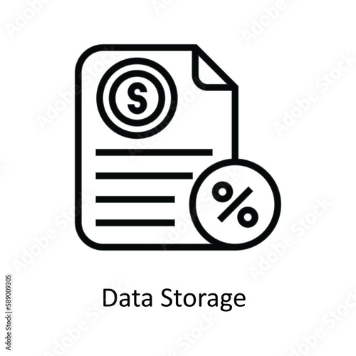 Data Storage Vector outline Icons. Simple stock illustration stock