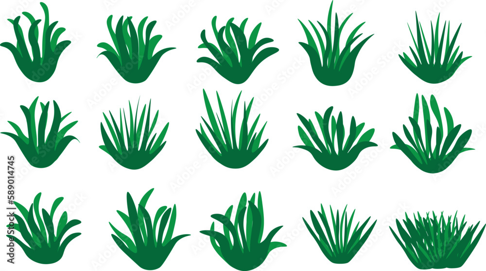 Green grass vector isolated on white background for wallpaper and artworks.The idea for making football field ,ground ,golf yarn