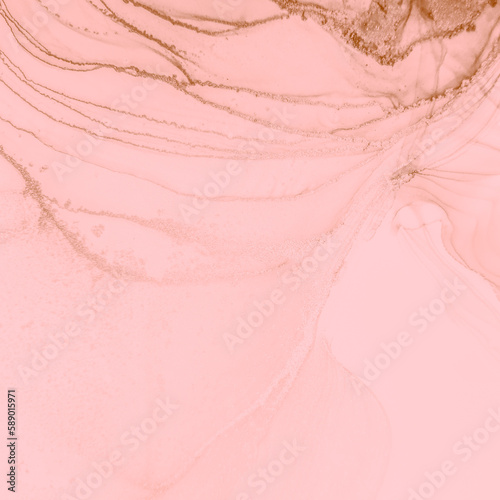 Alcohol Ink. Wet Art Print. Rose Modern Ink. Pale