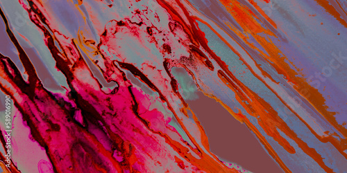 Color Liquid. Abstract Painting. Purple Grunge