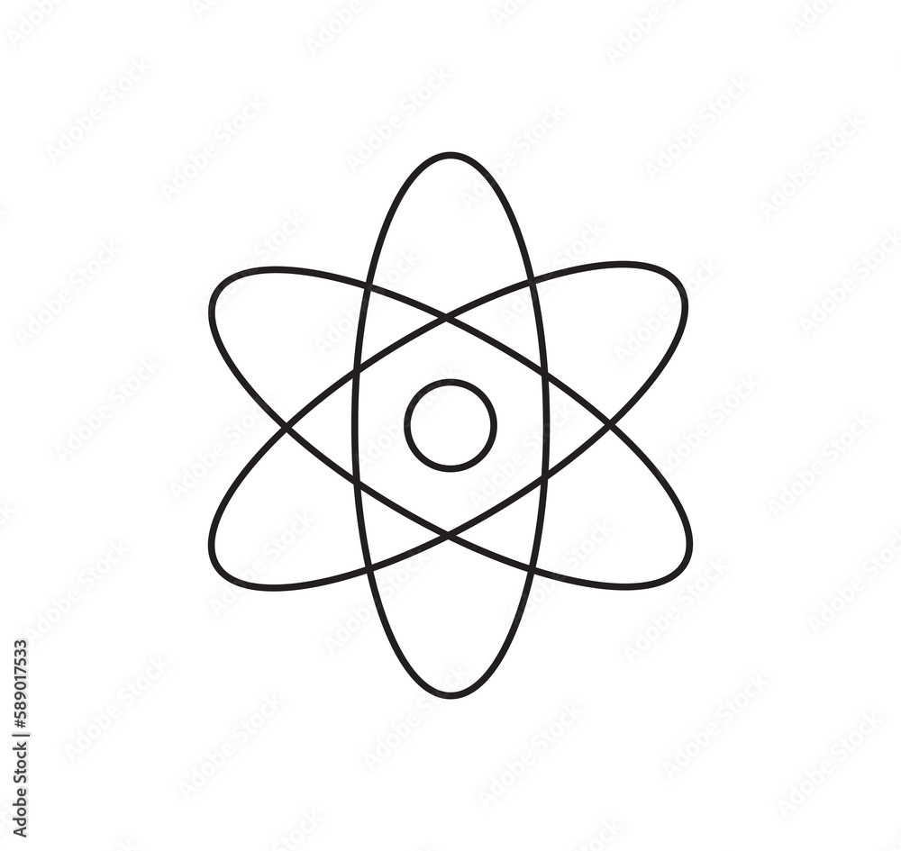 Atomic structure line icon. Atomic structure icon. Atom vector icon. Atomic structure line icon. Atomic structure icon. Atom vector icon.