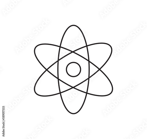 Atomic structure line icon. Atomic structure icon. Atom vector icon.