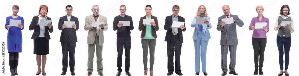 group of people holding tablet and looking into it group of people holding tablet and looking into it