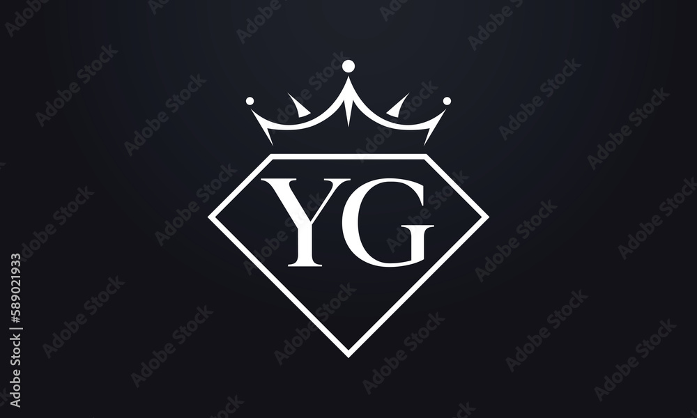 Diamond crown vector. Luxury queen logo for jewelry vector with letters	