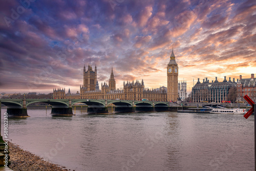 Houses of the British Parliament and Big Ben, London photo