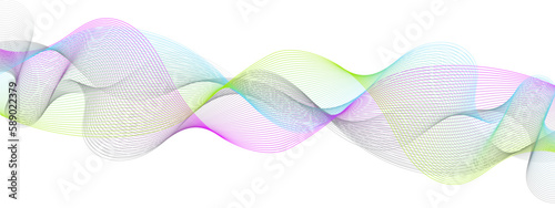 Abstract colorful lines background. Blending gradient colors. Digital frequency track equalizer. Abstract frequency sound wave lines and twisted curve lines background. Vector illustration. 