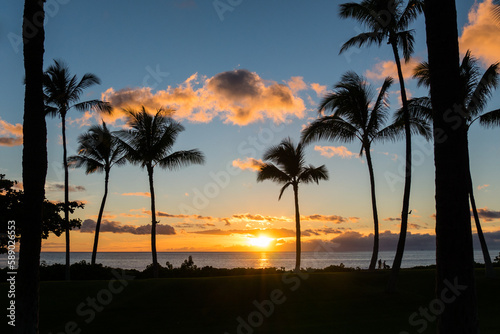 Fototapeta Naklejka Na Ścianę i Meble -  Hawaii sunset
