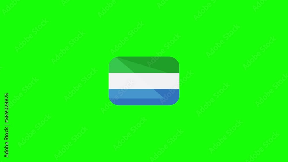 Animated Sierra Leone flag icon design in flat icon style on Green ...