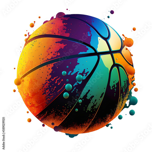 basketball with full color concept isolated background (created with generative AI) © Erion