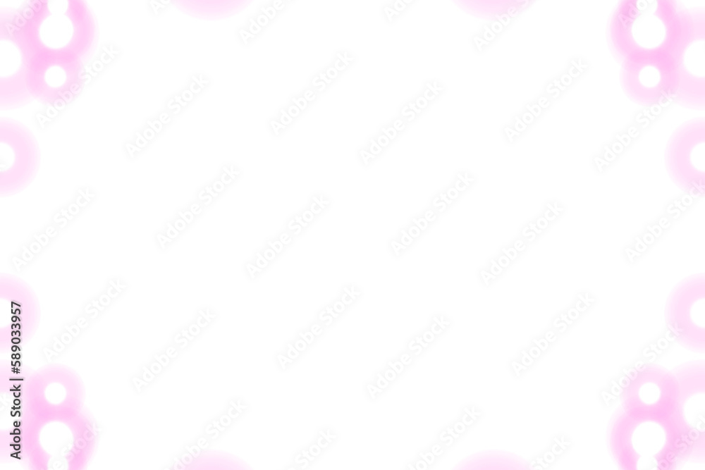 ピンク色の明るい光のフレーム素材(透過)