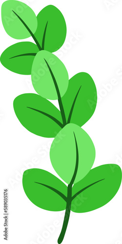 Easter Day Leaf and Twig Flat Hand Drawn Illustration