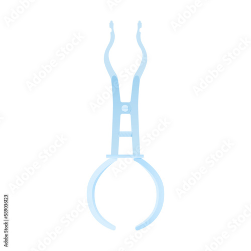 Dental Rubber Dam Clamp Forceps. Dental Oral Tool. Surgical Dental Instruments. Modern Flat Vector Illustration.