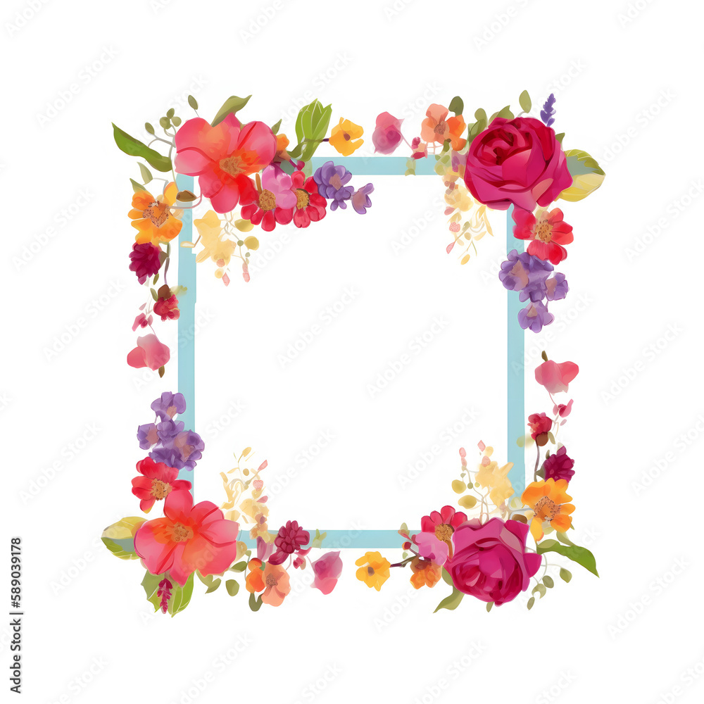 Beautiful colorful floral Frames