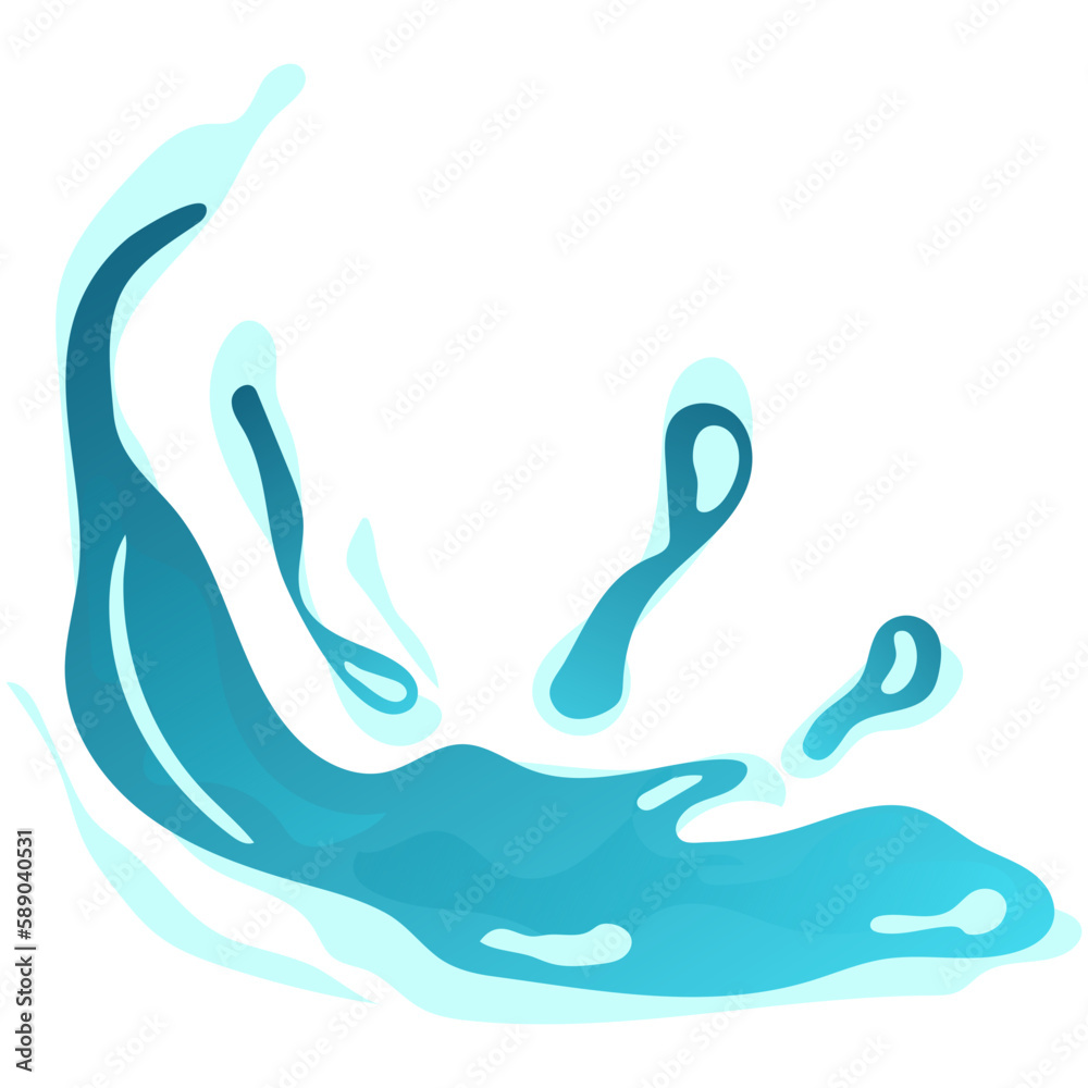 Fototapeta premium Water Splash Illustration 06