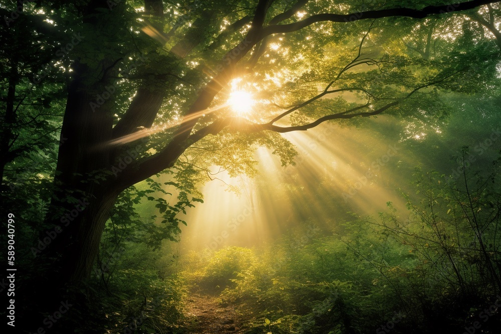 Obraz premium holy and divine light landscape