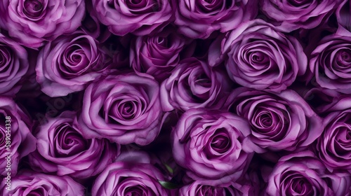 Seamless tile repeat pattern of violet roses exquisite hyper realistic