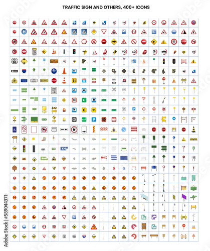 traffic sign and others in vector, 400+ icons