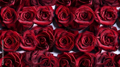 Seamless tile repeat pattern of red roses exquisite hyper realistic