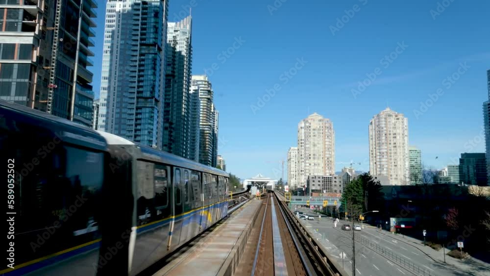 Vancouver SkyTrain new Canada Line to Surrey. home rails train sky train road trip traffic big city life convenience comfort blue sky nice weather Vancouver SkyTrain new Canada Line to Surrey. home rails train sky train road trip traffic big city life convenience comfort blue sky nice weather