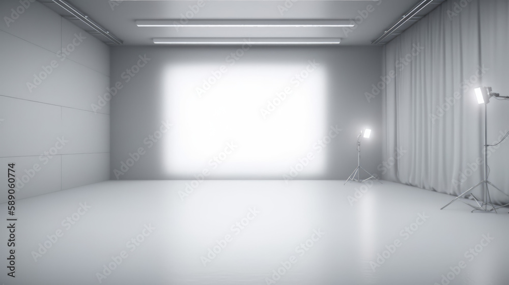A bright gray background with soft light studio, generative ai A bright gray background with soft light studio, generative ai