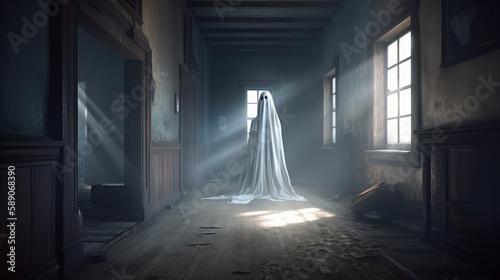 Haunting ghost in a house, generative ai