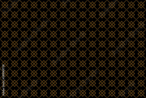 Diagonal tile of pixel pattern. Design of retro style gold on black background. Design print for illustration, texture, textile, wallpaper, background. Set 5