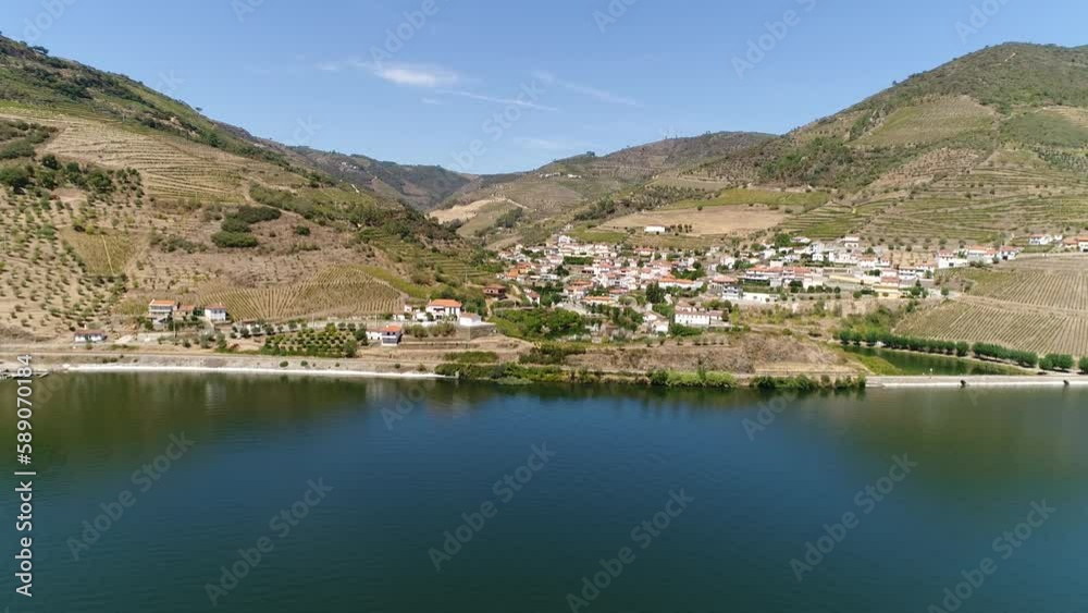 Village Houses on the Mountains Near River Douro in the Famous Porto Wine Region Portugal Village Houses on the Mountains Near River Douro in the Famous Porto Wine Region Portugal