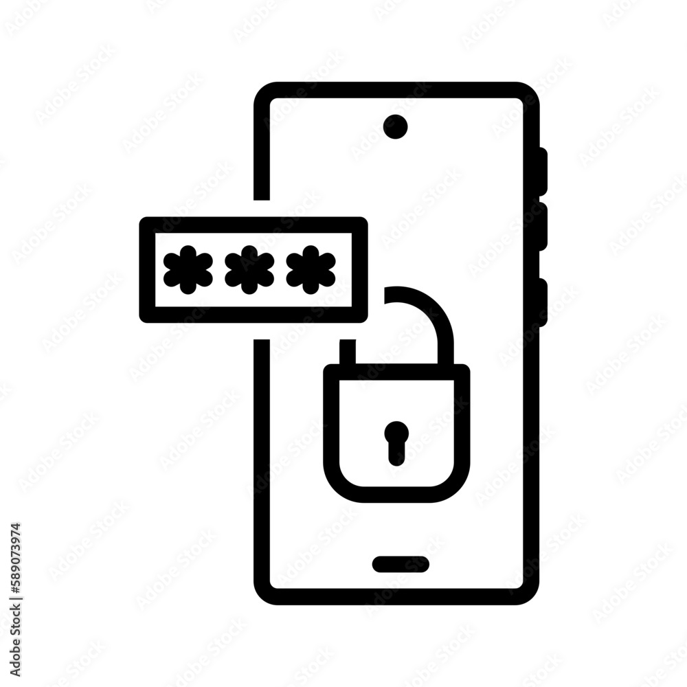 Black line icon for Mpin Black line icon for Mpin
