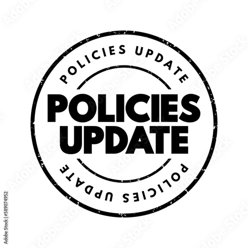 Policies Update text stamp, concept background