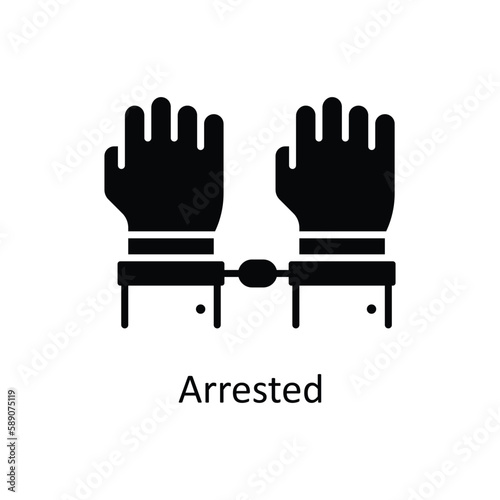 Arrested Vector Solid Icons. Simple stock illustration stock