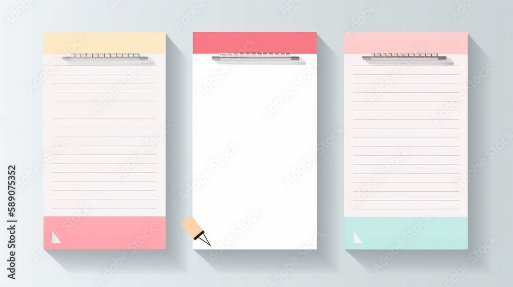 Flat design with memo papers template, generative ai Flat design with memo papers template, generative ai