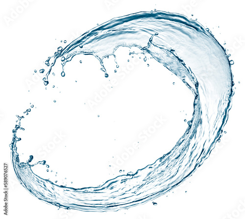 Curve water splash isolated