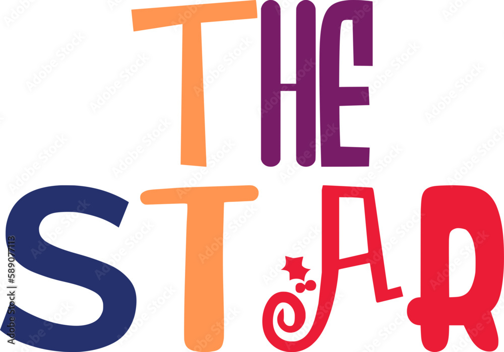 The Star Calligraphy Illustration for Magazine, Bookmark , Newsletter, Icon The Star Calligraphy Illustration for Magazine, Bookmark , Newsletter, Icon