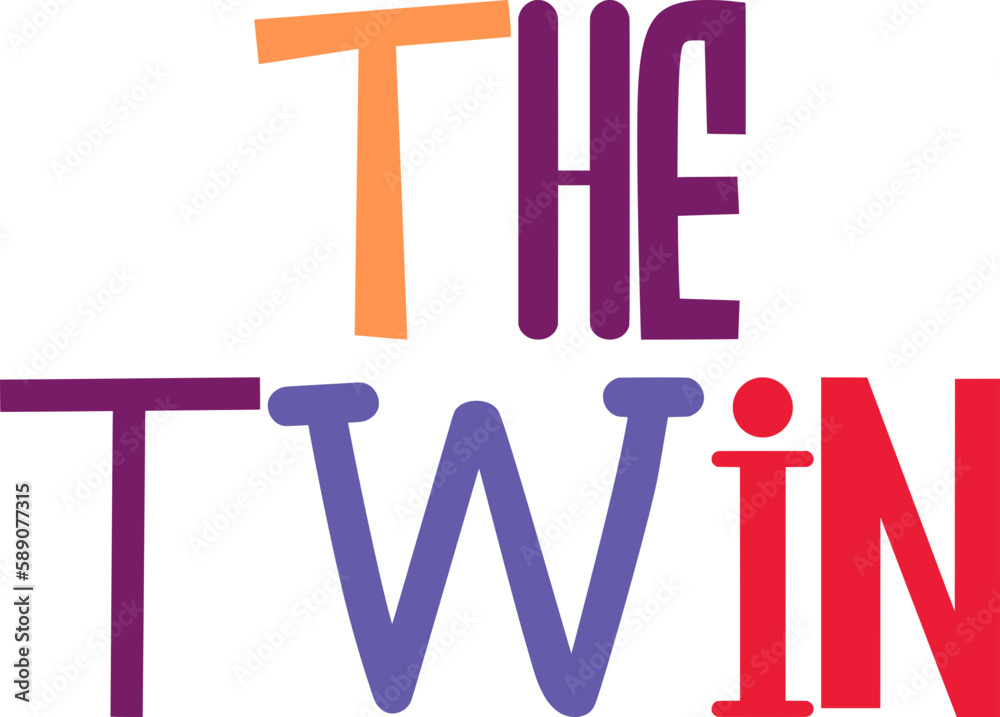 The Twin Typography Illustration for Bookmark , Stationery, Infographic, Magazine The Twin Typography Illustration for Bookmark , Stationery, Infographic, Magazine