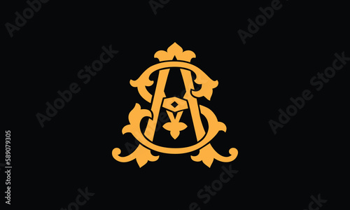 Alphabet AS or SA letter abstract monogram vector logo template