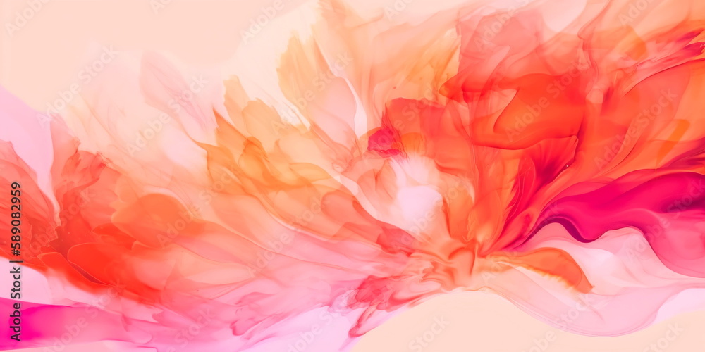 abstract background with a watercolor effect in shades of pink and orange. Generative AI abstract background with a watercolor effect in shades of pink and orange. Generative AI
