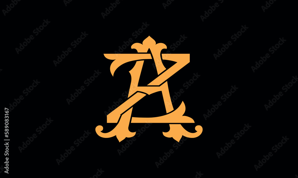 Alphabet AZ or ZA letter abstract monogram vector logo template Alphabet AZ or ZA letter abstract monogram vector logo template