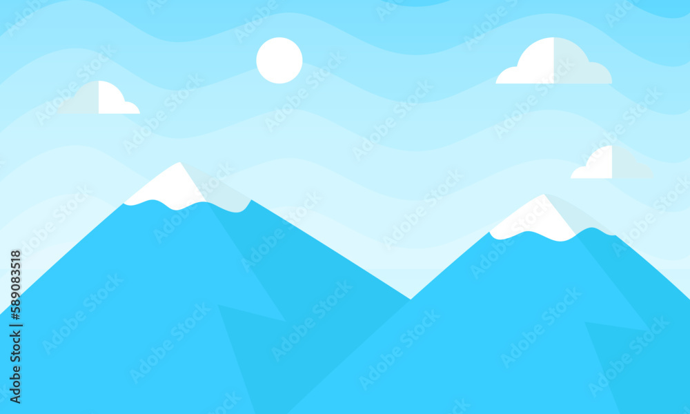 Panorama vector illustration of mountain ridges vector illustration