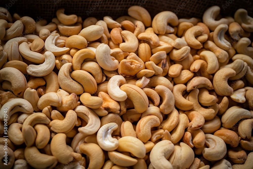 Close-up View of Cashew Nuts