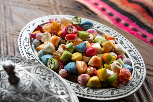 Colorful Ramadan Eid Candy  Traditional Ottoman Candy  Osmanl   Akide Sekeri  Photo    sk  dar Istanbul  Turkiye