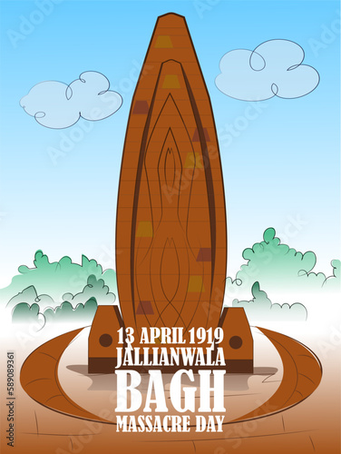 13 April 2019 Jallianwala Bagh  Massacre day vector illustration.