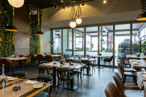 Modern new empty restaurant interior